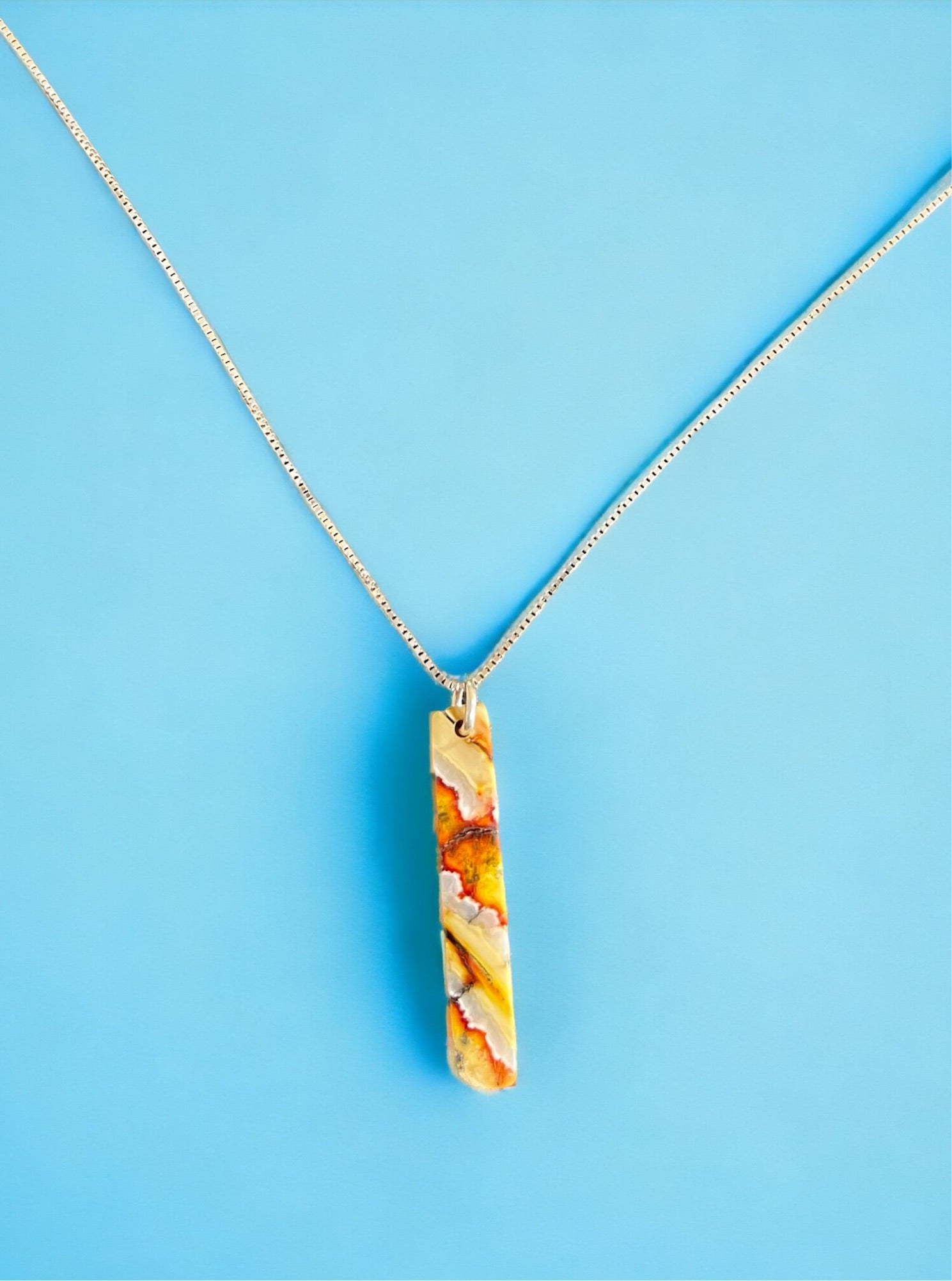 Dyed mammoth tooth necklace